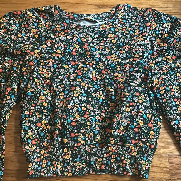 Zara Cropped Floral Sweatshirt - Picture 3 of 8